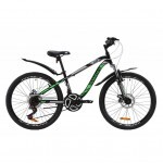 Велосипед Discovery 24" FLINT AM DD рама-13" St 2020 черно-зеленый (OPS-DIS-24-159)