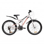 Велосипед Discovery 24" ROCKET AM2 DD рама-15" St 2020 бело-оранжевый c черным (OPS-DIS-24-182)
