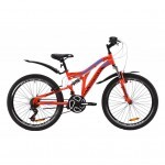 Велосипед Discovery 24" ROCKET AM2 DD рама-15" St 2020 красно-черный с синим (OPS-DIS-24-184)