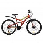 Велосипед Discovery 26" CANYON AM2 DD рама-17,5" St 2020 красно-салатовый с черн (OPS-DIS-26-237)