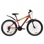 Велосипед Discovery 26" TREK AM DD рама-13" St 2020 красно-черный с салатовым (OPS-DIS-26-268)