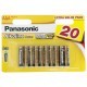 Батарейка Panasonic AAA LR03 Alkaline Power * 20 (LR03REB/20BW)