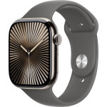 Смарт-часы Apple Watch Series 10 GPS + Cellular 42мм Natural Titanium Case with Stone Gray Sport Band (S/M) (MWXD3)