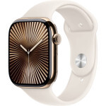 Смарт-часы Apple Watch Series 10 GPS + Cellular 46мм Gold Titanium Case with Starlight Sport Band (M/L) (MWYY3)