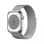 Смарт-часы Apple Watch Series 8 GPS + Cellular, 45mm Silver Stainless Steel Case with Milanese Loop Silver (MNKJ3)